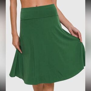 Zenana Ity Fold Over A-Lined Flare Skirt NEW